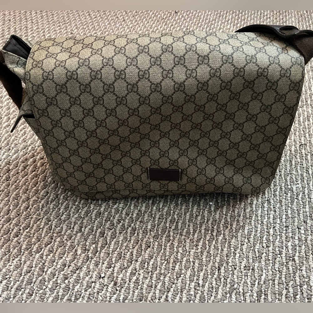 Authentic Gucci Diaper Bag GG Plus Monogram Brown